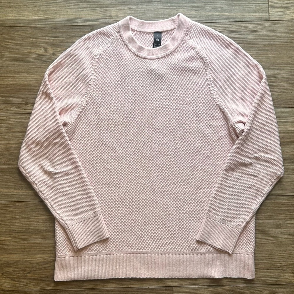 SOLD Lululemon | Textured Knit Crewneck Sweater in Light Pink (Medium) - Picture 1 of 16